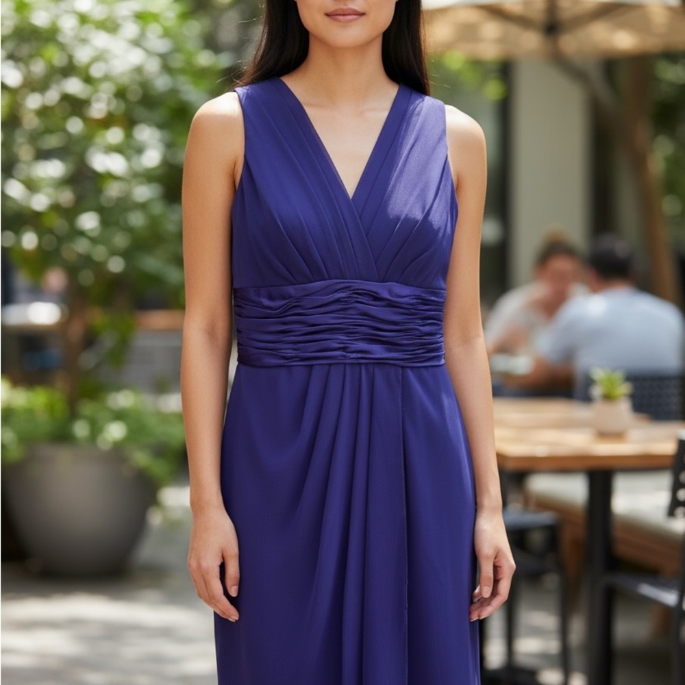 Maggy London Deep Blue Sleeveless Maxi Dress